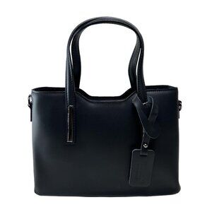 Ivan Troy Cira Black Women's Italian Leather Top Handle Crossbody Shoulder Bag